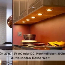 10pcs G4 Halogen Bi-Pin Light Bulbs 12V 20W Dimmable 3000K Warm White for Under Cabinet Puck Light Chandeliers Landscape Lighting