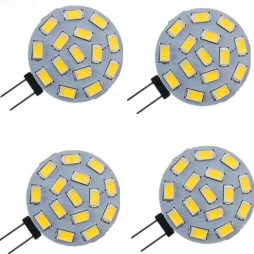 4Pcs G4 LED Bulb 30 Watt Equivalent Bi-Pin LED Disc JC Side Pin 12V-24VDC Low Volt CRI85 300 Lumens White/Warm/Green/Red/Yellow/Blue