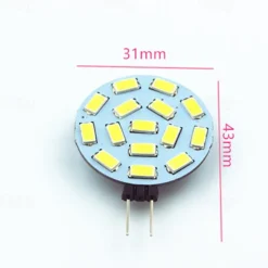 4Pcs G4 LED Bulb 30 Watt Equivalent Bi-Pin LED Disc JC Side Pin 12V-24VDC Low Volt CRI85 300 Lumens White/Warm/Green/Red/Yellow/Blue
