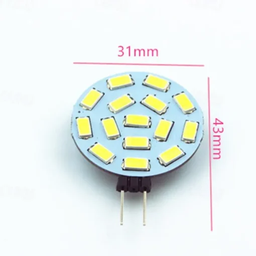 4Pcs G4 LED Bulb 30 Watt Equivalent Bi-Pin LED Disc JC Side Pin 12V-24VDC Low Volt CRI85 300 Lumens White/Warm/Green/Red/Yellow/Blue