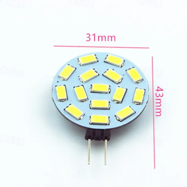 4Pcs G4 LED Bulb 30 Watt Equivalent Bi-Pin LED Disc JC Side Pin 12V-24VDC Low Volt CRI85 300 Lumens White/Warm/Green/Red/Yellow/Blue