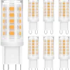 6pcs G9 LED Bulbs Incandescent Bulb 4W Replacement for Halogen Lamp 40W No Flickering AC 220V 240V Energy Saving Small Bulb