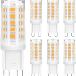 6pcs G9 LED Bulbs Incandescent Bulb 4W Replacement for Halogen Lamp 40W No Flickering AC 220V 240V Energy Saving Small Bulb