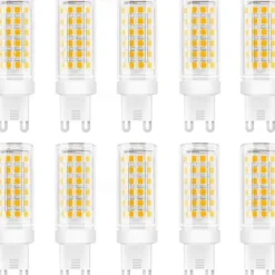 10pcs G9 LED Bulbs 9W Equivalent to 90W Halogen Bulb 360 Beam Angle BulbNo Flickering