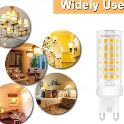 10pcs G9 LED Bulbs 9W Equivalent to 90W Halogen Bulb 360 Beam Angle BulbNo Flickering