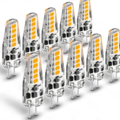 10pcs G4 LED Light Bulb 2W Equivalent to Halogen Bulb 20W T3 JC Type Bi-Pin G4 Base AC/DC 12V for RV Interior Boat Yacht Courtyard Path Not-Dimmable