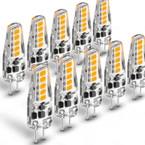 10pcs G4 LED Light Bulb 2W Equivalent to Halogen Bulb 20W T3 JC Type Bi-Pin G4 Base AC/DC 12V for RV Interior Boat Yacht Courtyard Path Not-Dimmable