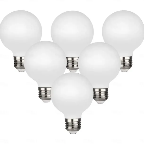 2/4/6PCS G80 7W Globe LED Edison Bulb 650lm E27 Base Opalescent Glass Facing Very Suitable for Dresser Vanity Mirror Floor Lamp AC85-265V