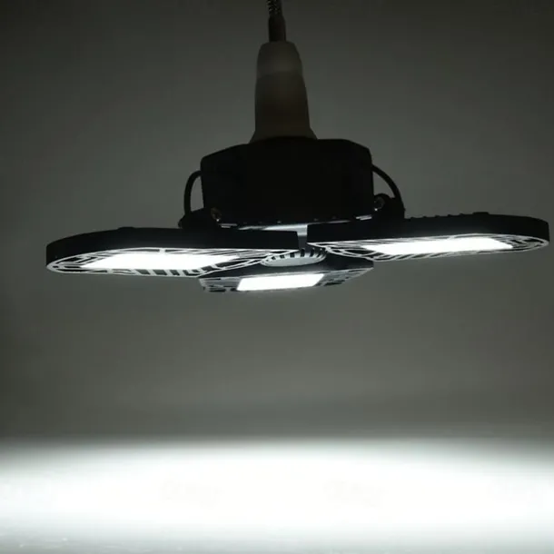 2pcs Garage Light E27 LED Lamp Adjustable Deformable Fan Blades Garage Ceiling Lamp Warage Warehouse Workshop Lights