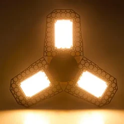 2pcs Garage Light E27 LED Lamp Adjustable Deformable Fan Blades Garage Ceiling Lamp Warage Warehouse Workshop Lights