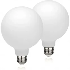 2pcs Globe LED Edison Bulb G80 7W G95 9W G125 10W E26/E27 Base Opalescent Glass Facing Very Suitable for Dresser Vanity Mirror Floor Lamp AC85-265V