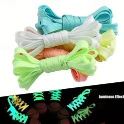 2pcs Glow-in-the-dark Shoelaces Luminous Fluorescent Shoelaces Trend Fashion Absorbent Night Self-fluorescent Shoelaces