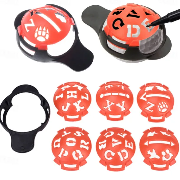 6Pcs Golf Ball Line Marker, Golf Ball Scribe Liner Marker Template Drawing Alignment Tool with Marker Base Golf Ball Marker Line Drawing Tool Golf Ball Marker Line Drawing Tool Golfdotcats