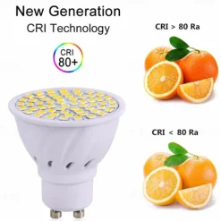 10pcs GU10 LED Spotlight Bulbs - AC 220V, 2835 SMD LED Lamp, 48/60/80 LEDs, Energy-Saving Indoor Lighting for Home and Office