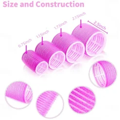36Pcs Hair Roller Set with Clips, Self-Grip Hair Rollers for Volume, Salon Hairdressing Curlers and DIY Hairstyles, 4 Sizes Rollers Hair Curlers in a Storage Bag