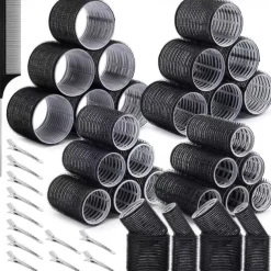36Pcs Hair Roller Set with Clips, Self-Grip Hair Rollers for Volume, Salon Hairdressing Curlers and DIY Hairstyles, 4 Sizes Rollers Hair Curlers in a Storage Bag