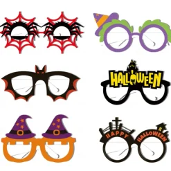 6pcs Halloween Glasses Spider Wizard Bat Tombstone Cross border Children's Party Paper 3D Glasses Photography Prop