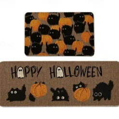 2pcs Halloween Kitchen Rugs and Mats Non-Slip Anti-Fatigue Kitchen Rug Set for Entryway ,Kitchen and Laundry