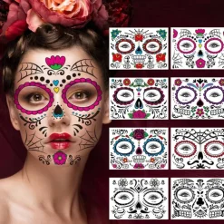 10pcs Halloween PVC Tattoo Stickers Horror Lips DIY Stickers Big Mouth Tattoo Waterproof Fun Makeup Smile Lip Beauty Tools Halloween Decor for Halloween