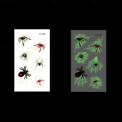 10PCS Halloween Spider Web Luminous Tattoo Stickers Cartoon Luminous Festival Party Face Stickers