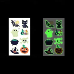 10PCS Halloween Spider Web Luminous Tattoo Stickers Cartoon Luminous Festival Party Face Stickers