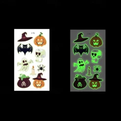 10PCS Halloween Spider Web Luminous Tattoo Stickers Cartoon Luminous Festival Party Face Stickers