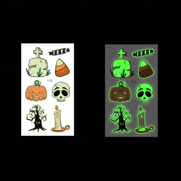 10PCS Halloween Spider Web Luminous Tattoo Stickers Cartoon Luminous Festival Party Face Stickers