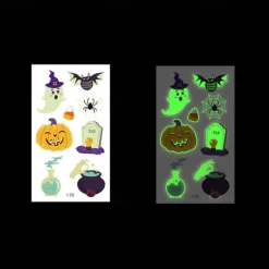 10PCS Halloween Spider Web Luminous Tattoo Stickers Cartoon Luminous Festival Party Face Stickers