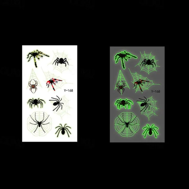 10PCS Halloween Spider Web Luminous Tattoo Stickers Cartoon Luminous Festival Party Face Stickers