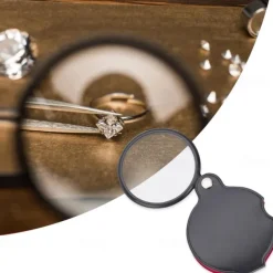 3pcs Handheld Folding 5X Pocket Magnifier with Leather Case Lightweight Magnifying Glass