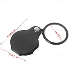 3pcs Handheld Folding 5X Pocket Magnifier with Leather Case Lightweight Magnifying Glass