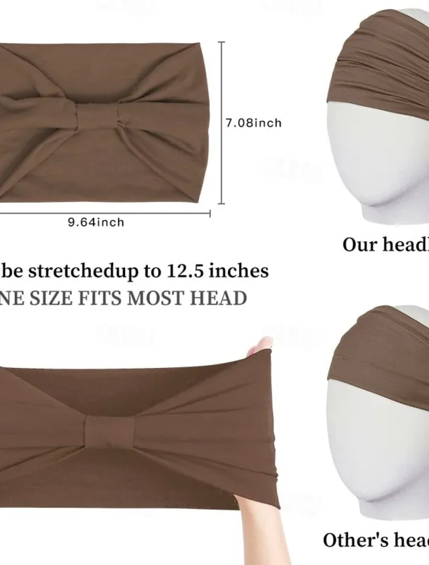 2pcs Headbands for Women Wide Head Bands Non Slip Boho Womens Hair Band Fashion Knotted Workout Yoga Leopard Turban Head Wraps