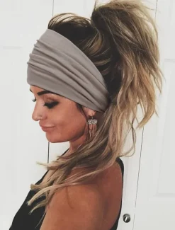 2pcs Headbands for Women Wide Head Bands Non Slip Boho Womens Hair Band Fashion Knotted Workout Yoga Leopard Turban Head Wraps