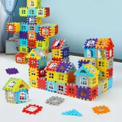 100pcs House Assembly Building Blocks Large Size Creative Square Block Building Blocks Basic Assembly Building Blocks Educational DIY Assembly Toys Birthday Gifts Christmas Halloween Gift