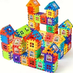 100pcs House Assembly Building Blocks Large Size Creative Square Block Building Blocks Basic Assembly Building Blocks Educational DIY Assembly Toys Birthday Gifts Christmas Halloween Gift