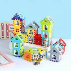 100pcs House Assembly Building Blocks Large Size Creative Square Block Building Blocks Basic Assembly Building Blocks Educational DIY Assembly Toys Birthday Gifts Christmas Halloween Gift