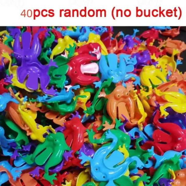 40pcs Jumping Frog Bounce Fidget Toys Kids Novelty Assorted Stress Reliever Toys Children Birthday Gift Party Favor Creative Small Gift Holiday Accessory Birthday Party Supplies Birthday Gift