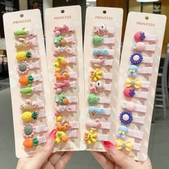 10pcs Kids Girls' Hair Accessories Party Halloween Floral 13# Ball Animal 10-piece Set 10# Grape Pumpkin 10-piece set