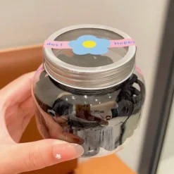 100pcs Kids Girls' Hair Accessories Sweet Casual Daily Solid Color [Free jar] Sweet cool black [about 100 sticks] [Free jar] Colorful [About 100 pieces]