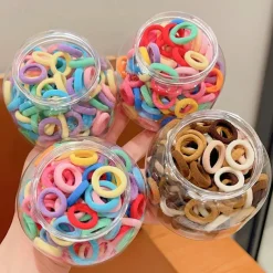 100pcs Kids Girls' Hair Accessories Sweet Casual Daily Solid Color [Free jar] Sweet cool black [about 100 sticks] [Free jar] Colorful [About 100 pieces]