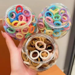 100pcs Kids Girls' Hair Accessories Sweet Casual Daily Solid Color [Free jar] Sweet cool black [about 100 sticks] [Free jar] Colorful [About 100 pieces]