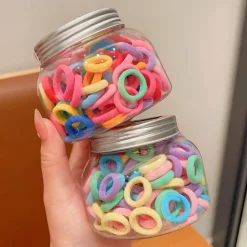 100pcs Kids Girls' Hair Accessories Sweet Casual Daily Solid Color [Free jar] Sweet cool black [about 100 sticks] [Free jar] Colorful [About 100 pieces]