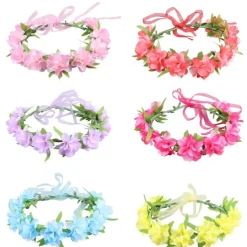 1pcs Kids Girls' Hair Accessories Active Sweet Party Birthday Floral Floral Style Yellow Pink