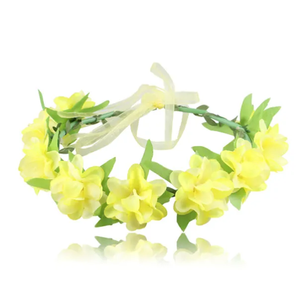 1pcs Kids Girls' Hair Accessories Active Sweet Party Birthday Floral Floral Style Yellow Pink