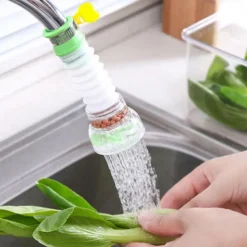 2Pcs Kitchen Water Filter Faucet Head Replacement, 360 Adjustable Flexible Tap Extender Water Saving Sprayer Aerator Nozzle Attachment Diffuser Bathroom Accessories