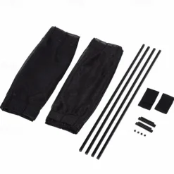 2pcs 50L Stretchable Plastic Rail Car Side Window Sunshade Curtain Auto Window Sun Visor With Elastic Cord - Black/Beige/Gray