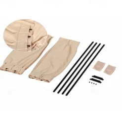 2pcs 50L Stretchable Plastic Rail Car Side Window Sunshade Curtain Auto Window Sun Visor With Elastic Cord - Black/Beige/Gray