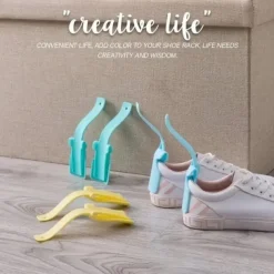 2pcs Lazy Shoes Helper, Sock Slider Handled Shoe Horn Shoe Lifting Helper, for Seniors Elderly Disabled Plastic Shoehorn Fits All Shoes