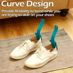 2pcs Lazy Shoes Helper, Sock Slider Handled Shoe Horn Shoe Lifting Helper, for Seniors Elderly Disabled Plastic Shoehorn Fits All Shoes