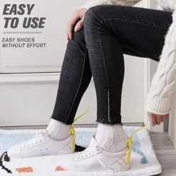 2pcs Lazy Shoes Helper, Sock Slider Handled Shoe Horn Shoe Lifting Helper, for Seniors Elderly Disabled Plastic Shoehorn Fits All Shoes